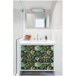 HaokHome 93105 Rain Forest Peel and Stick Wallpaper Tropical Succulents for Bedroom Navy Green Removable Wall Decorations 17.7in x 118in