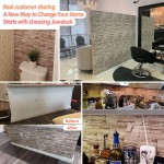 Jeweluck Brick Wallpaper Stone Peel and Stick Wallpaper 17.7inch×118.1inch Faux Brick Self Adhesive Wallpaper Peel and Stick Backsplash for Kitchen Stone Removable Wall Paper Decorative Contact Paper
