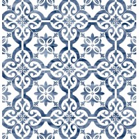 Lillian August Luxe Haven Porto Tile Peel and Stick Wallpaper Riviera Blue