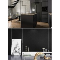 Matte Black Contact Paper 15.7" x393" Black Wallpaper Self-Adhesive Removable Wallpaper Black Peel and Stick Countertops for Kitchen Cabinet Furniture Countertop Paper Textured Wallpaper Vinyl