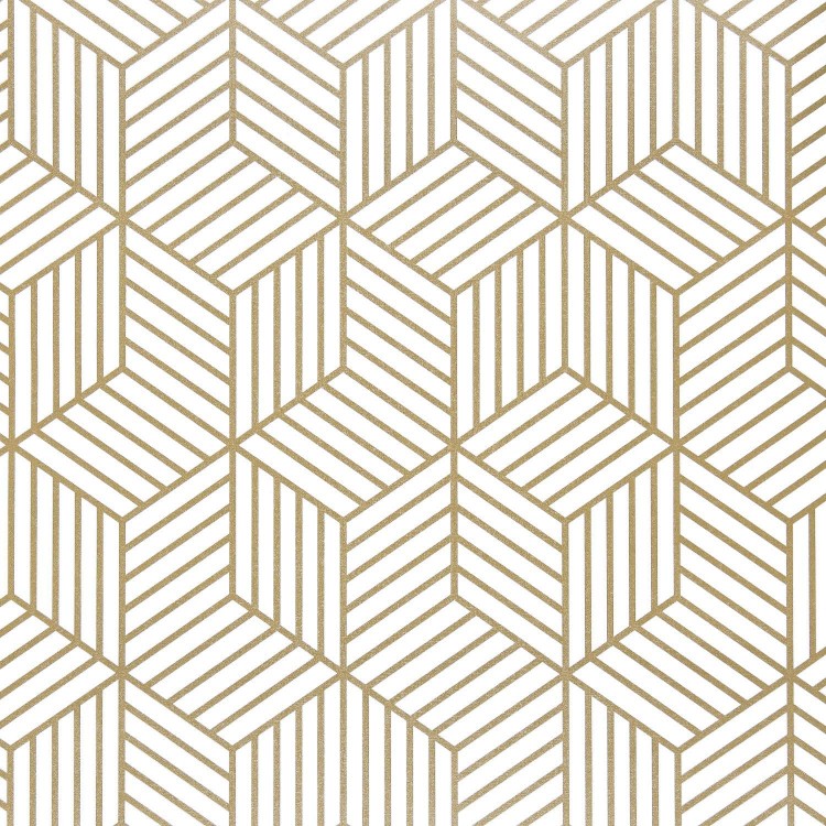 Melwod 118"x17.71" Geometric Contact Paper Decorative Peel and Stick Wallpaper Gold Hexagon Wallpaper Removable Self Adhesive Wallpaper Vinyl Film Shelf Paper & Drawer Liner Roll for Home Use