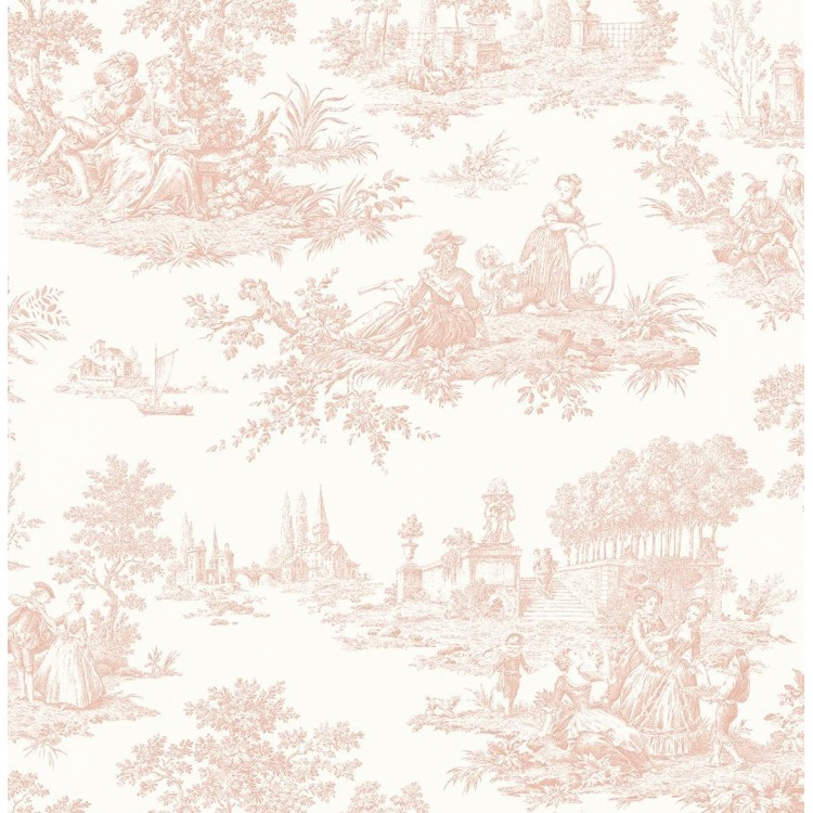 NextWall Chateau Toile Peel and Stick Wallpaper Blush