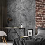 Stickyart 24"x160" Industrial Slate Grey Textured Wallpaper Peel and Stick Countertop Contact Paper Concrete Look Wallpaper Self Adhesive Removable Cement Contact Paper for Kitchen Bathroom Waterproof