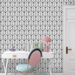 SUNBABY Wallpaper Peel and Stick Modern: Geometric Black and White Wallpaper Leaf Removable Self-Adhesive Wallpaper Decorative Wall Paper Art Deco Wallpaper 17.7’’ * 118.1’’