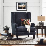 Brand – Stone & Beam Highland Modern Living Room Wingback Accent Chair 32"W Denim