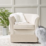 Christopher Knight Home Cecilia Swivel Chair with Loose Cover Natural Fabric