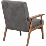 Container Furniture Direct Barlow Modern Vintage Open-Framed Arm Living Room Chair 30.5" Fossil Grey