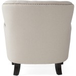 Great Deal Furniture Alfred Fabric Club Chair Natural with Ottoman