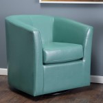 Great Deal Furniture Corley | Leather Swivel Club Chair | in Turquoise