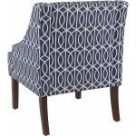 HomePop Velvet Swoop Arm Living-Room-Chairs Blue Trellis