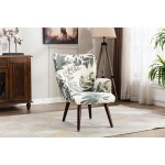 Lounge Chair TV Chair Bedroom Chair with Ottoman for Indoor Home and Living Room style1 Green+Pattern