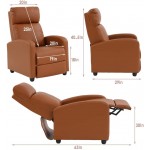 Recliner Chair for Living Room Reading Chair Home Theater Seating Reclining Chair Recliner Sofa Winback Chair Single Sofa Modern Easy Lounge with PU Leather Padded Seat Backrest