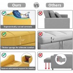 Vicluke Upgrade Convertible Chair Bed 3-in-1 Sleeper Chair Bed with Adjustable Backrest Linen Pull Out Sofa Bed with 2 Pillows Multi-Functional Single Bed Chair for Apartment Living RoomYellow