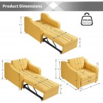 Vicluke Upgrade Convertible Chair Bed 3-in-1 Sleeper Chair Bed with Adjustable Backrest Linen Pull Out Sofa Bed with 2 Pillows Multi-Functional Single Bed Chair for Apartment Living RoomYellow