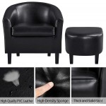 Yaheetech Contemporary Club Chair for Living Room Accent Arm Chair Tub Chair Upholstered Barrel Chair and Ottoman Set for Living Room Guestroom Bedroom