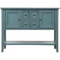 Buffet Table Cambridge Series Sideboard Table with Bottom Shelf Console Table Dining Room Server Entry Table Buffet Cabinet Sofa Table Dark Blue