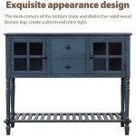 Console Table with Bottom Shelf Buffet Sideboard Farmhouse Wood Storage Cabinet for Living Room Antique Navy 42“L