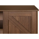 Furniturer INC Kitchen Sideboard Storage Cabinet 31.9 in Buffet Server Cabinet with Sliding Door Storage Shelves Modern Cupboard Credenza Console Table for Living Room Entryway Brown