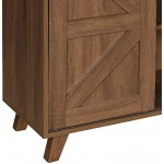 Furniturer INC Kitchen Sideboard Storage Cabinet 31.9 in Buffet Server Cabinet with Sliding Door Storage Shelves Modern Cupboard Credenza Console Table for Living Room Entryway Brown