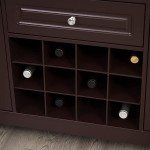 HOMCOM Modern Sideboard Wooden Kitchen Buffet Bar Storage Cabinet with Drawer and 12-Bottle Wine Rack for Living Room Espresso