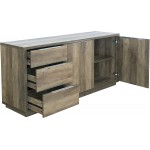 ICE ARMOR 99JET1400-2053-10 66" w Sideboard Storage Large Dining Server Cupboard Buffet Table with Two Doors Cabinets and Three Drawers in Washed Tan Finish