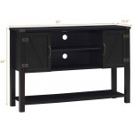 Tangkula Console Table Buffet Table Modern Sideboard with Storage Cabinets and Bottom Shelf Contemporary Tall Buffet Storage Cabinet Kitchen Dining Room Furniture Black