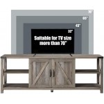 Amerlife 68" TV Stand Wood Metal TV Console Industrial Entertainment Center Farmhouse with Storage Cabinets and Shelves for TVs Up to 78" Rustic Gray Wash