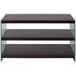 Flash Furniture Wynwood Collection Dark Ash Wood Grain Finish TV Stand with Shelves and Glass Frame