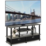 Furinno JAYA Large Stand for up to 55-Inch TV French Oak Grey Black