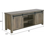 ICE ARMOR 99JET1100-2053x2+1300-2053 3 Piece Entertainment Center 58" W Farmhouse TV Stand with Sliding Barn Door and 2pc Bookcases in Rustic Oak Finish