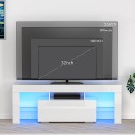 LED TV White Stand for 55 60 65inch TV,Modern Entertainment Center with 2 Storage Drawers and LED Light High Glossy TV Console,TV Table Media Furniture 51inch White
