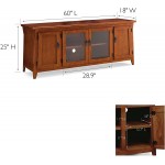 Leick Home 82560 Contemporary Canted Side Mission Oak 60" Four Door TV Console 60 Inch