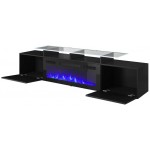 Meble Furniture Rova EF Electric Fireplace Modern 75 TV Stand Black