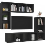 Modern Style Wall Mounted TV Cabinets 4 pcs Chipboard Hanging TV Stand Set Media Entertainment Center Furniture Set for Living Room Bedroom 14.6" x 14.6" x 56.1"