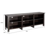 ROCKPOINT 70inch TV Stand Storage Media Console Entertainment Center,Brown