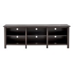 ROCKPOINT 70inch TV Stand Storage Media Console Entertainment Center,Brown