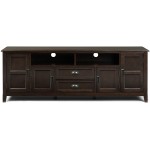 SIMPLIHOME Burlington SOLID WOOD Universal TV Media Stand 72 inch Wide Traditional Living Room Entertainment Center with Storage for Flat Screen TVs up to 80 inches in Mahogany Brown
