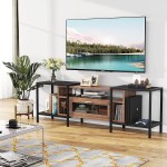 Tribesigns 75 Inch TV Stand for TVs Up to 85 inch Console Table Entertainment Center with Storage Cabient and Shelves for Living Room Industrial Brown