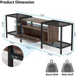Tribesigns 75 Inch TV Stand for TVs Up to 85 inch Console Table Entertainment Center with Storage Cabient and Shelves for Living Room Industrial Brown