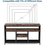Tribesigns TV Stand for TV up to 60 inches 4 -Tier TV Console Media Stand with Storage Shelves Industrial Style Entertainment Center Console Table for Living Room Entryway