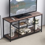 TV Stand for TVs up to 50 Inch Rustic TV Console Table with Storage Shelf Vintage Style Wood Media Stand for Living Room Entertainment Center