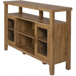 Walker Edison Tall Wood Universal TV Stand with Open Storage For TV's up to 58" Flat Screen Living Room Storage Entertainment Center 52 Inch Barnwood