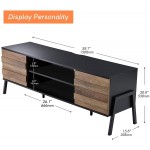 WAMPAT Mid-Century Modern TV Stand for TVs up to 65 inch Flat Screen Wood TV Console Media Cabinet with Storage Home Entertainment Center in Black and Oak for Living Room Bedroom and Office 60 inch
