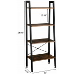 4 Layer Industrial Ladder Shelf Vintage Bookshelf Storage Rack Shelf for Office HilariousM Ladder Shelf Decorative Ladder Decorative Shelves