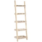 Aisifx Ladder Shelf White 29.5"x14.6"x80.7" Solid Mango Wood
