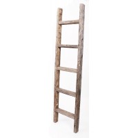 BarnwoodUSA Rustic Decorative Ladder 100% Upcylced Wood 60" x 12" x 2.5" Weathered Gray