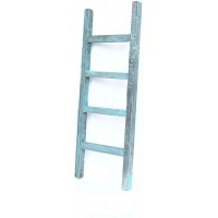 BarnwoodUSA Rustic Farmhouse Decorative Ladder Our 4 ft Ladder can be Mounted Horizontally or Vertically and is Crafted from 100% Recycled and Reclaimed Wood | No Assembly Required | Blue