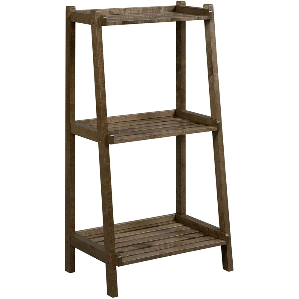 Contemporary Home Living 42.25" Antique Chestnut Brown 3-Tier Ladder Multipurpose Shelf