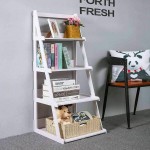 FRITHJILL 4-Tier Ladder Shelf Leaning Bookshelf Plant Display Stand Storage Shelves Multipurpose Corner Shelf,White