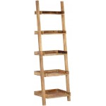 INLIFE Ladder Shelf Brown 29.5"x14.6"x80.7" Solid Mango Wood